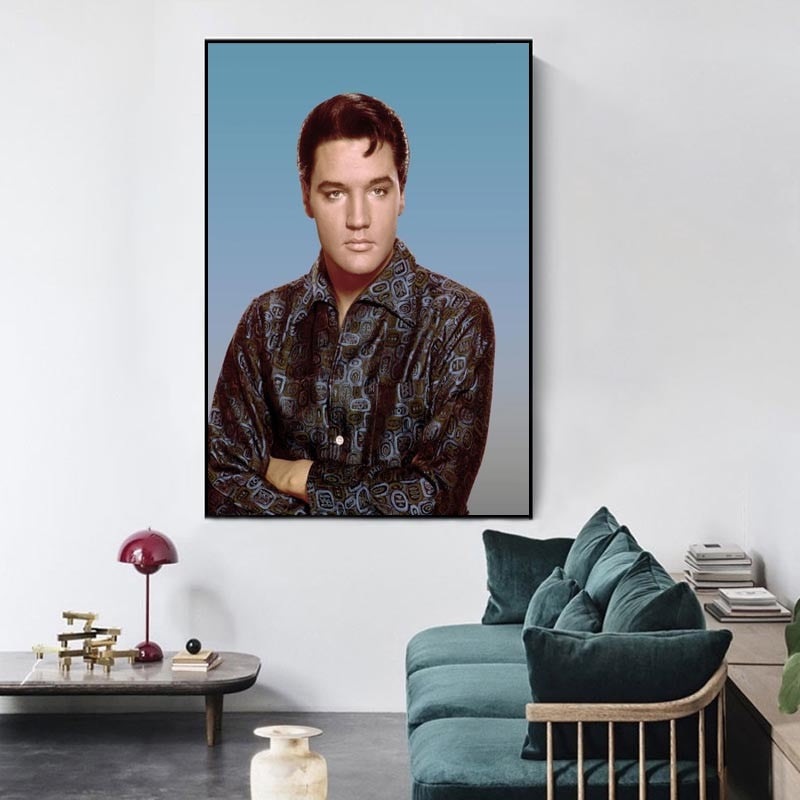 Elvis Presley Portrait Blue Poster