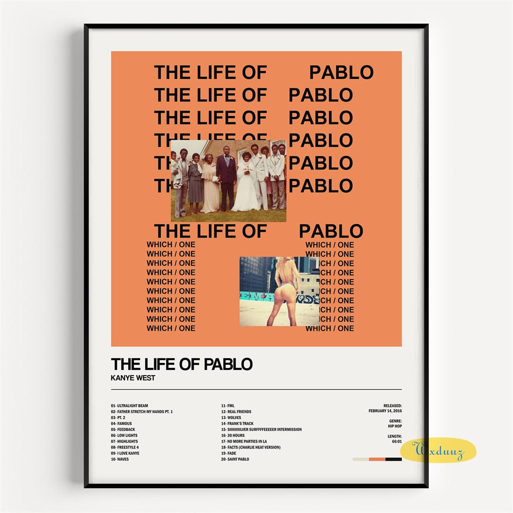 Kanye West The Life Of Pablo Minimalist Album Cover Poster