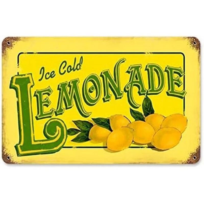 Ice Cold Lemonade Country Metal Sign Poster