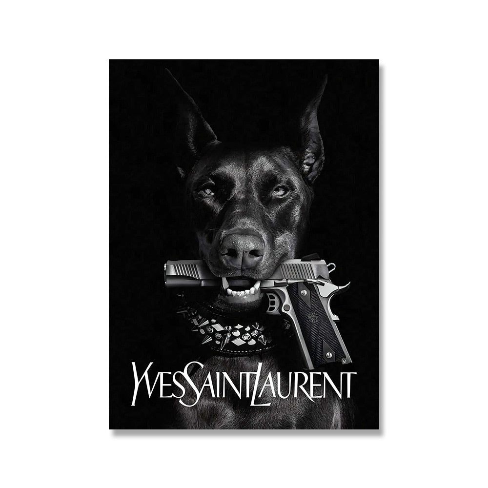 Yves Saint Laurent Dog Luxury Brand Wall Art Poster