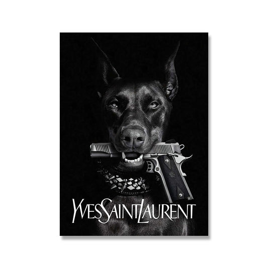 Yves Saint Laurent Dog Luxury Brand Wall Art Poster