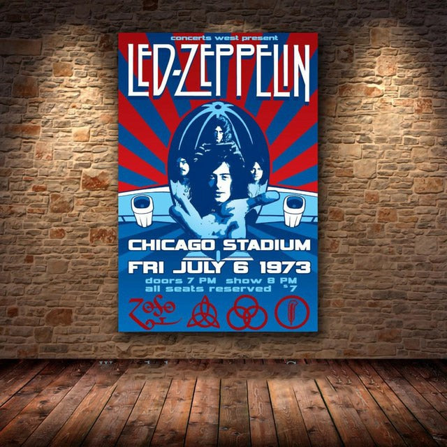 Led Zeppelin Chicago Stadium Concert Poster