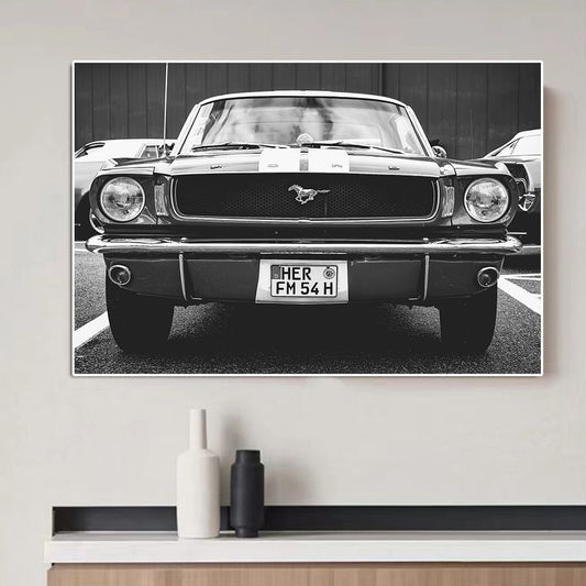 1966 Mustang Fastback Retro Car Poster