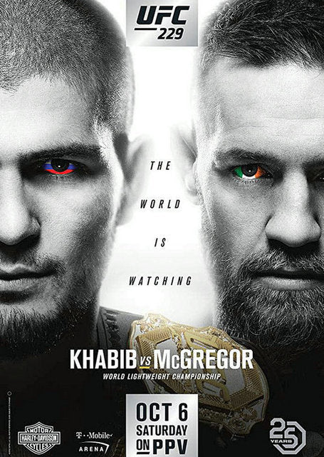 Conor McGregor Khabib Fight Card Poster