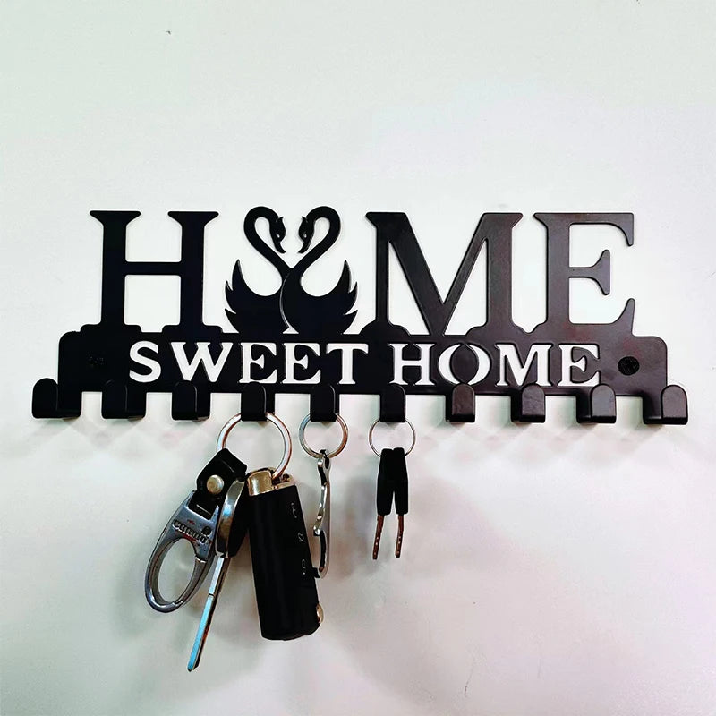 1pc Metal Wall Mounted Key Holder | Home Sweet Home Key Hooks| Wall Hooks for Front Door