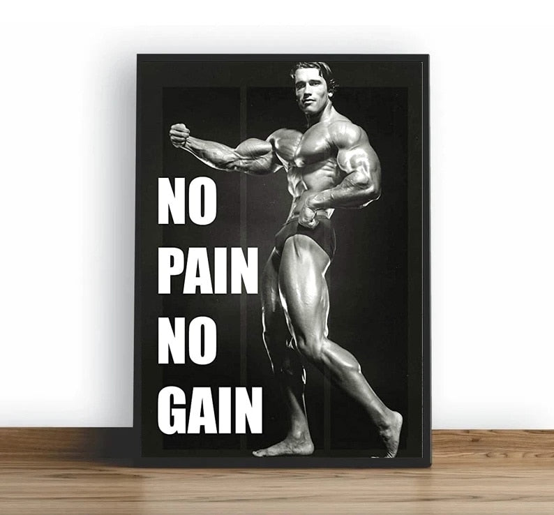 Arnold Schwarzenegger Bodybuilding No Pain No Gain Poster