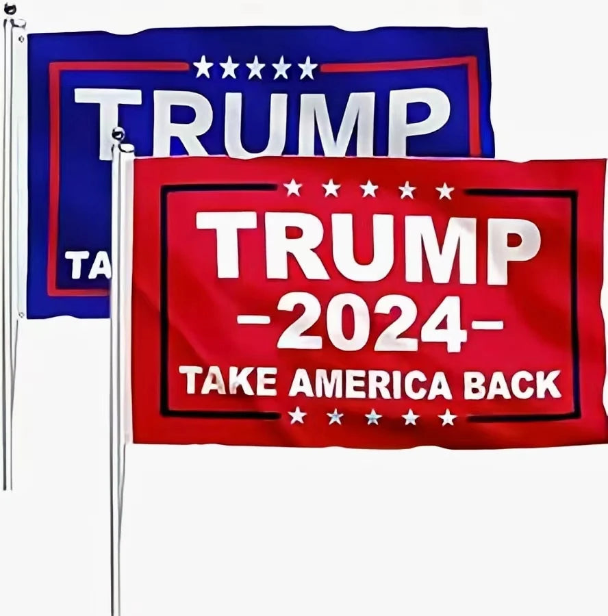 Blue Trump 2024 Take America Back Tapestry Flag