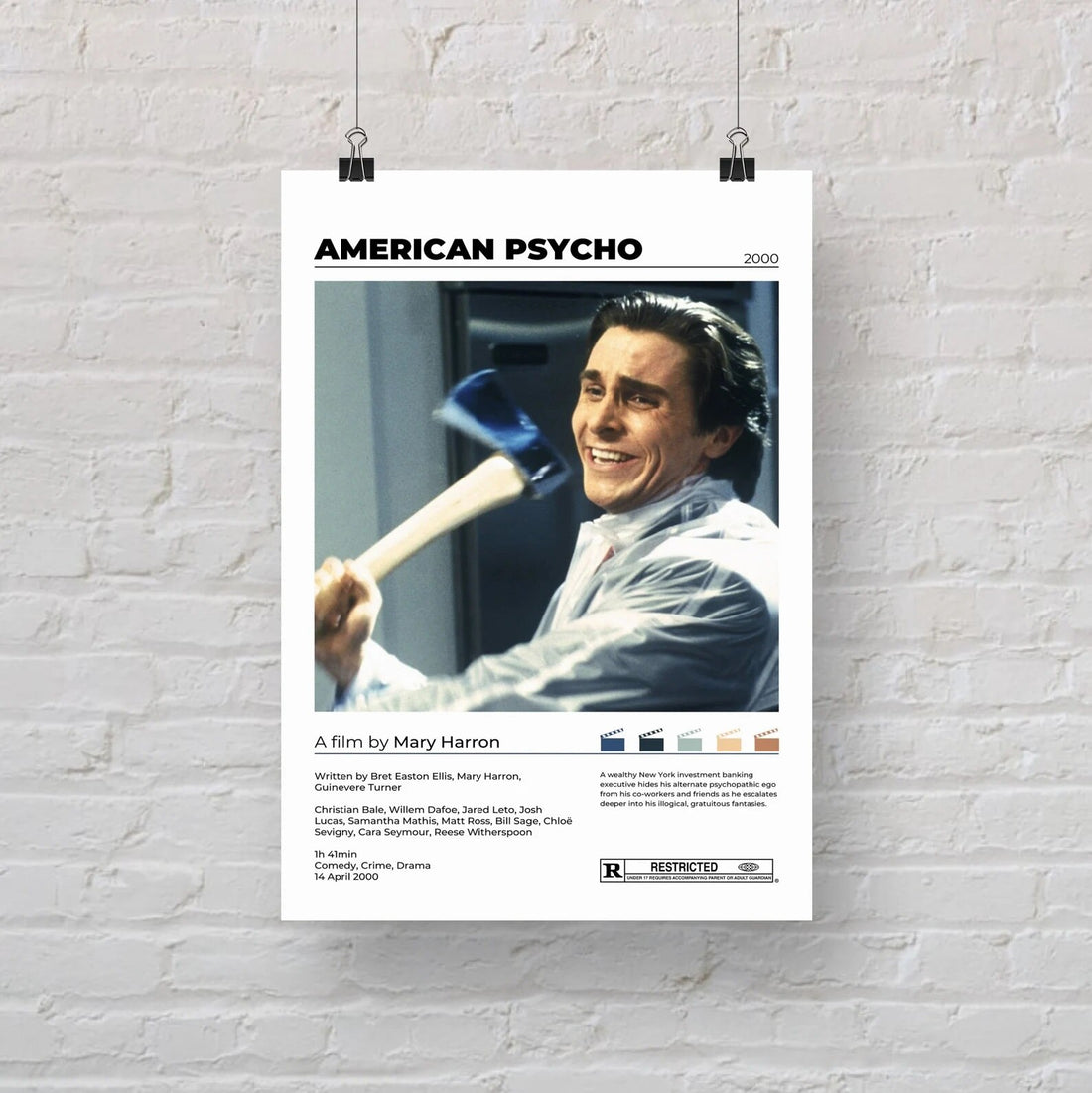 American Psycho Axe Minimalist Movie Poster – Aesthetic Wall Decor