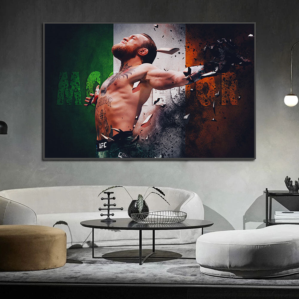 Conor McGregor Ireland Flag Painting Poster