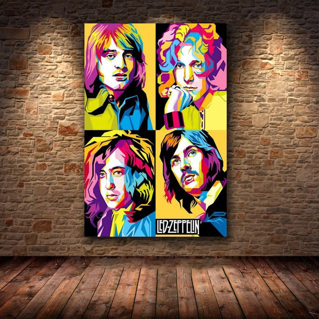 Led Zeppelin Members Abstract Rock Poster