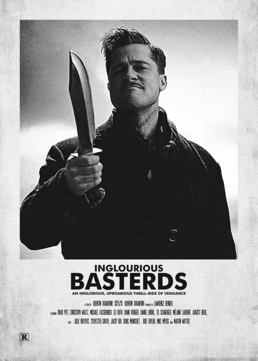 Inglourious Basterds Black White Minimalist Movie Poster