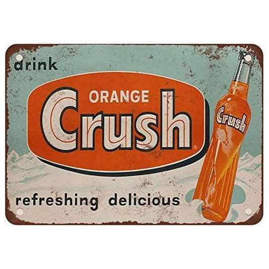 Orange Crush Vintage Ad Metal Sign Poster