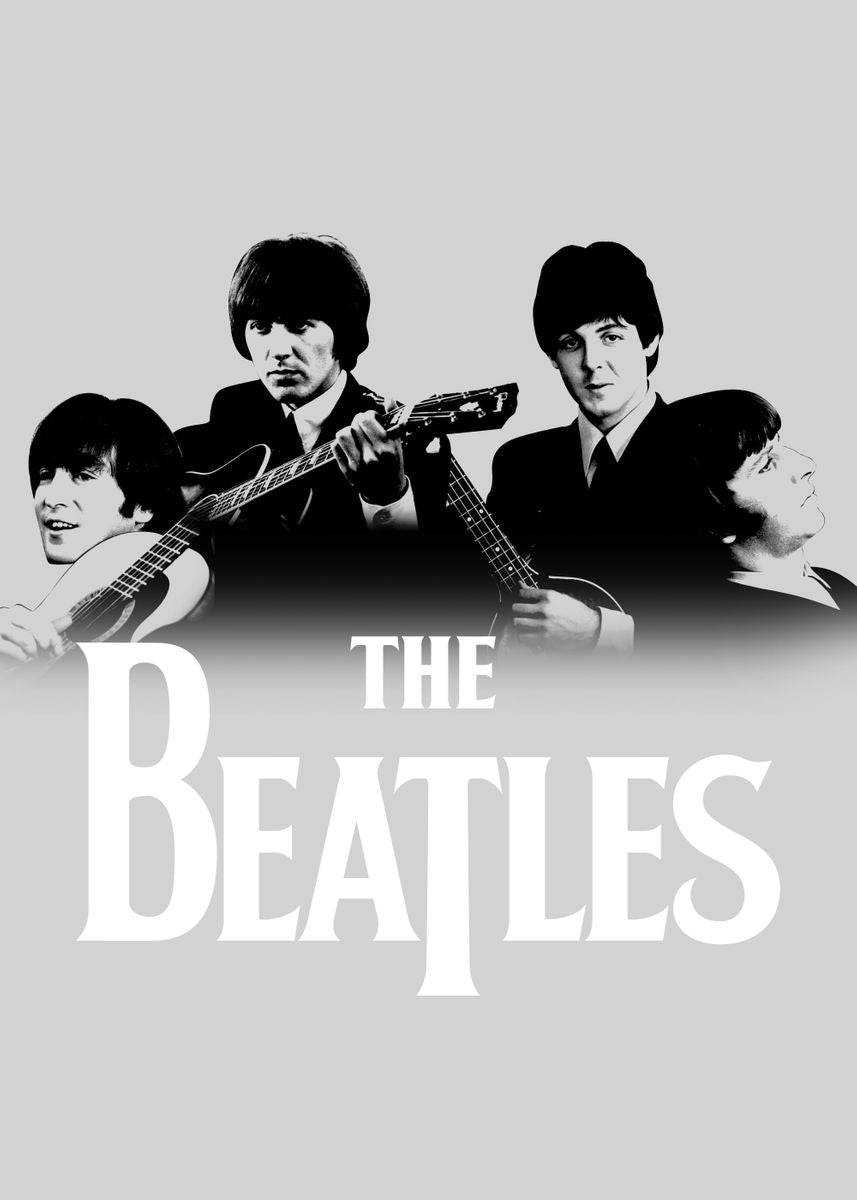 The Beatles Gray Poster – Aesthetic Wall Decor