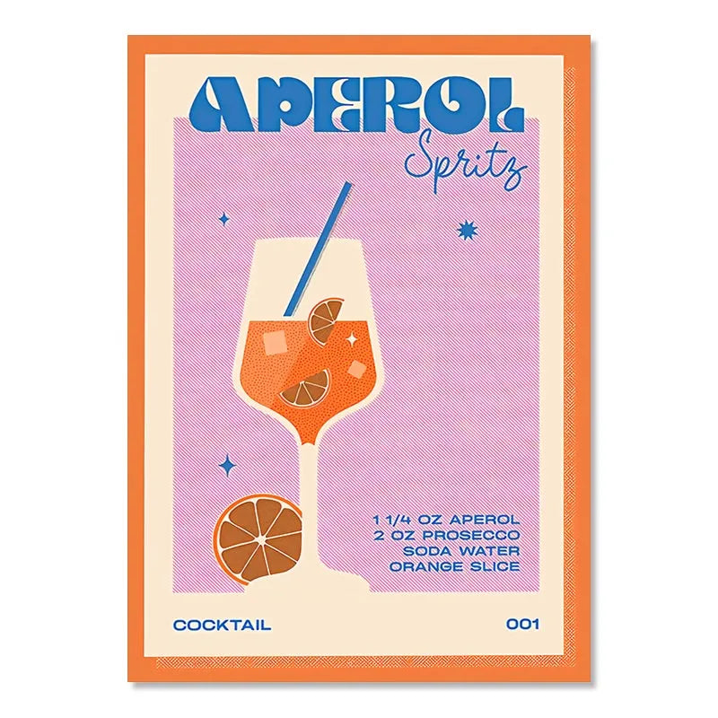 Aperol Spritz Cocktail Bar Decor Poster – Aesthetic Wall Decor