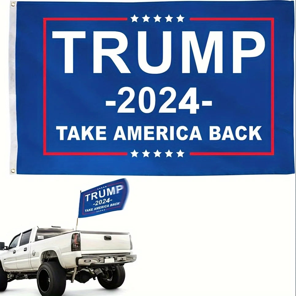 Blue Trump 2024 Take America Back Tapestry Flag