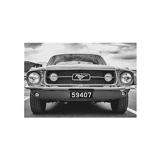 1965 Mustang Fastback Retro Car Poster