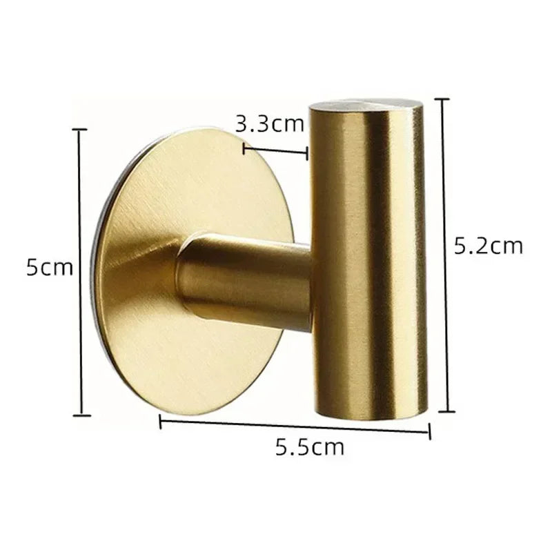 Gold Towel Hooks for Bathrooms | Wall Mount Stainless Steel Hook| Minimalist Bathroom Hook