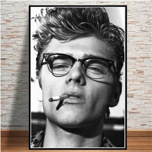 James Dean Glasses Smoking Portrait Poster