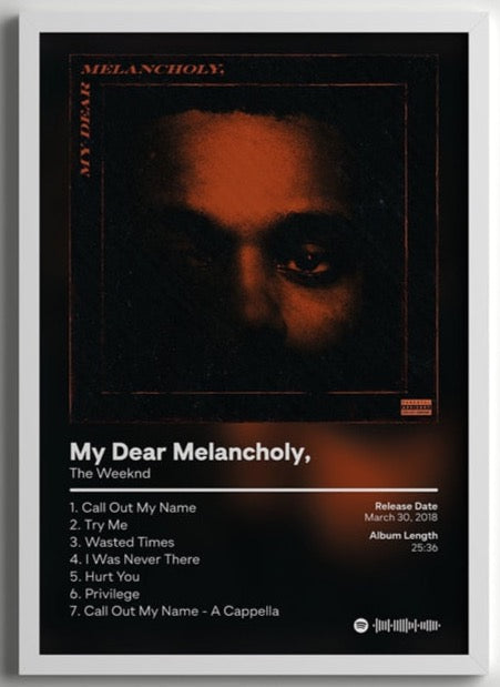 My Dear Melancholy Album Cover The Weeknd Poster