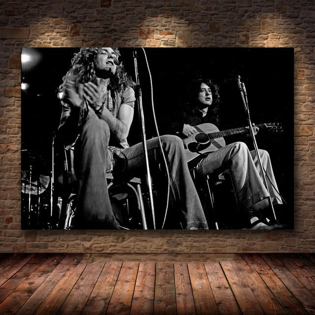 Led Zeppelin Black and White Poster