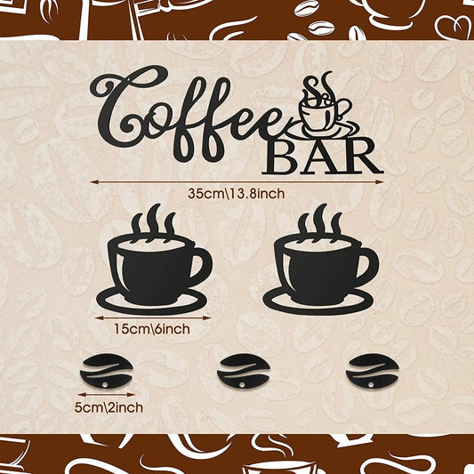 Coffee Bar Bean Rustic Modern Coffee Metal Wall Accent