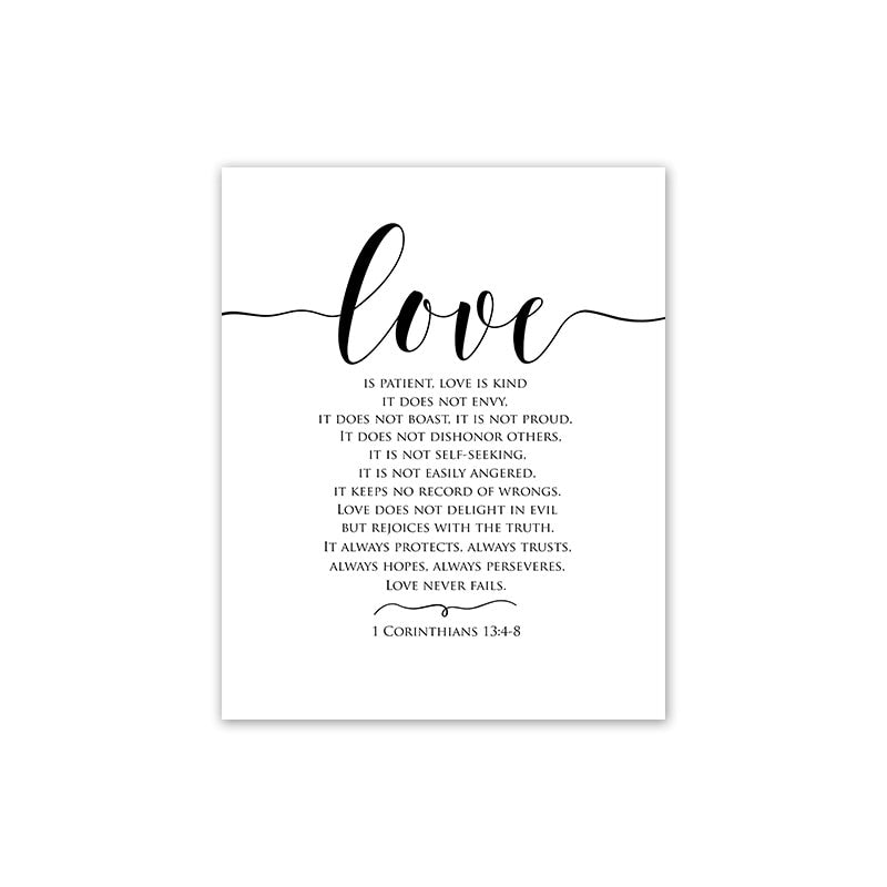 Love Corinthians 13:4-8 Minimalist Poster