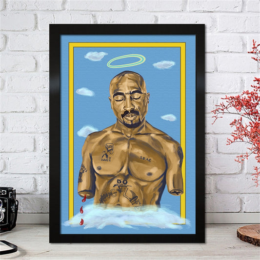 2pac Tupac Blue Painting Poster