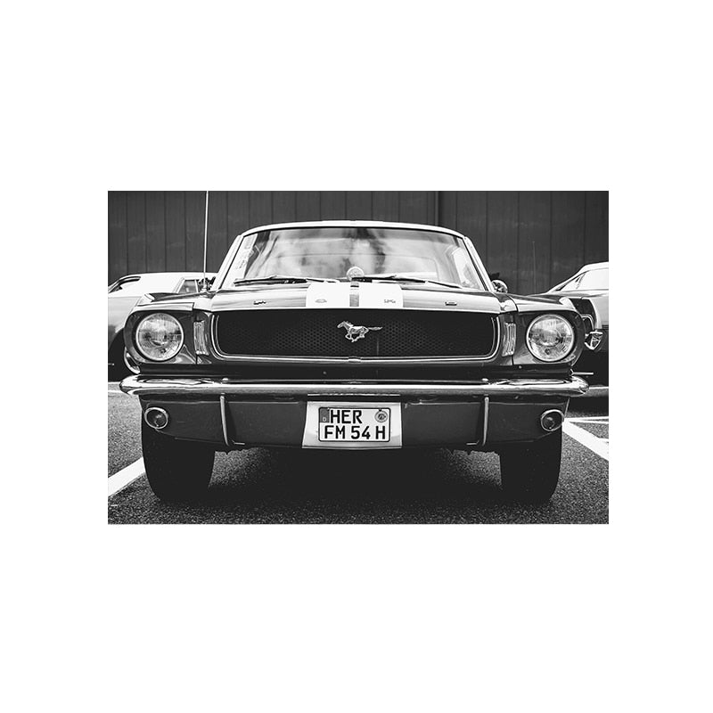 1966 Mustang Fastback Retro Car Poster