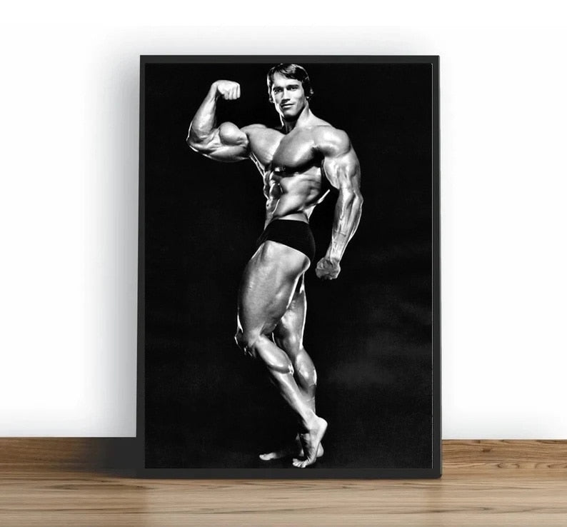 Arnold Schwarzenegger Bodybuilding Bicep Pose Portrait Poster