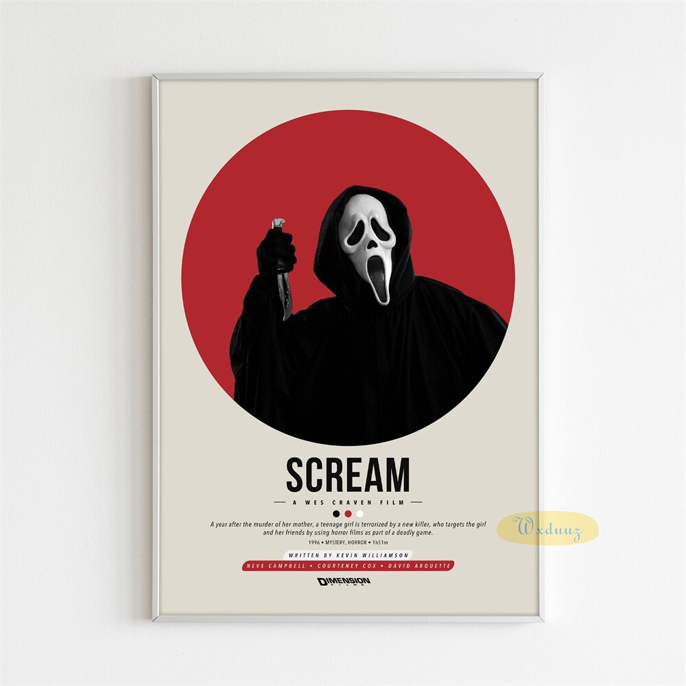 Scream Minimalist Movie Wall Art Poster – Aesthetic Wall Decor