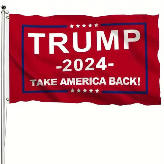 Red Trump 2024 Take America Back Tapestry Flag