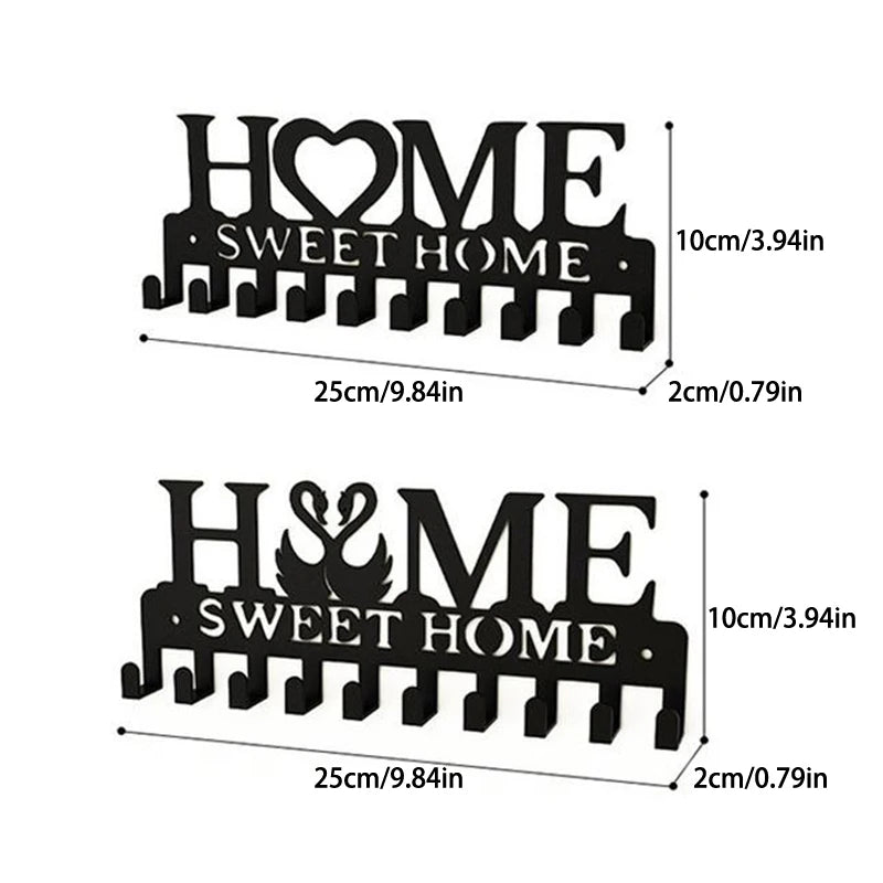 1pc Metal Wall Mounted Key Holder | Home Sweet Home Key Hooks| Wall Hooks for Front Door