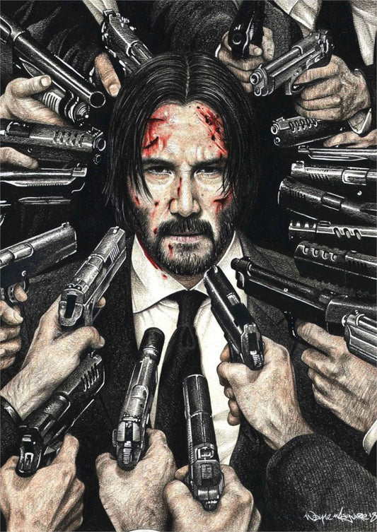 John Wick Gun Painting Movie Poster