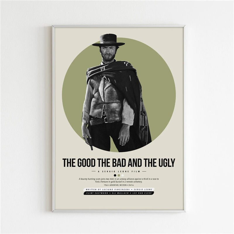 The Good The Bad and The Ugly Clint Eastwood Minimalist Movie Poster