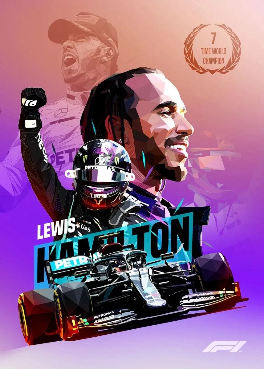 Lewis Hamilton Purple F1 Poster – Aesthetic Wall Decor