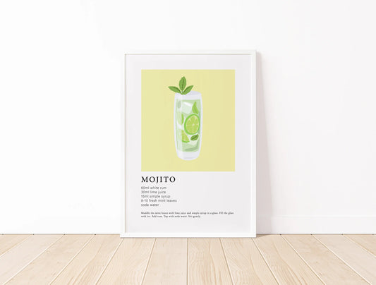 Mojito Cocktail Bar Wall Art Poster