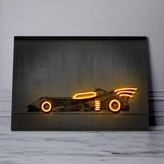 Batmobile Batman Neon Effect Poster