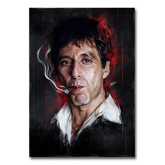 Tony Montana Cigar Scarface Painting Poster