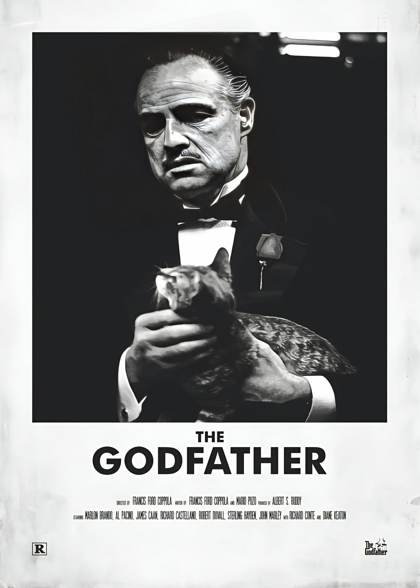 The Godfather Black White Minimalist Movie Poster – Aesthetic Wall Decor