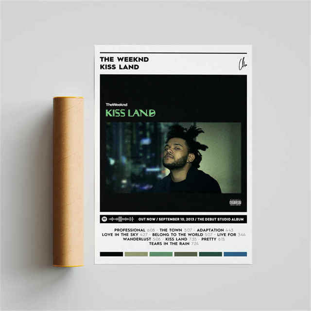 Kiss Land The Weeknd Minimalist Album Cover Poster – Aesthetic Wall Decor