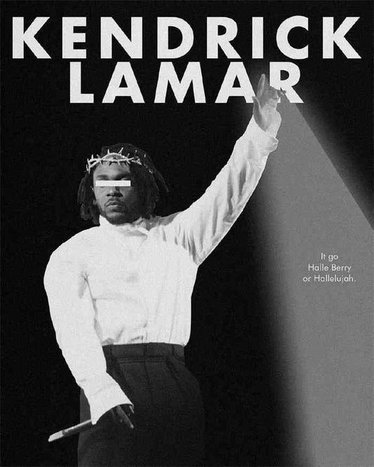 Kendrick Lamar Black White Rapper Poster