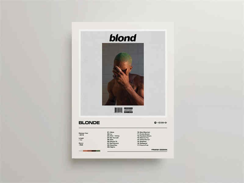 Frank Ocean Blonde Minimalist Album Cover Poster