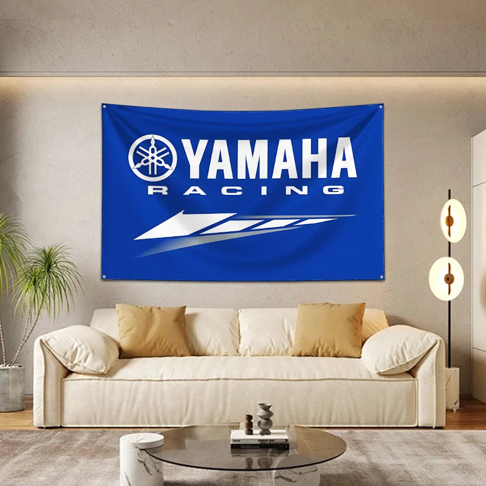 Yamaha Racing Blue Tapestry Flag