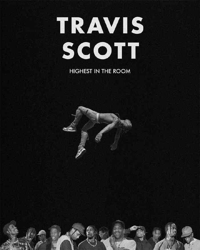 Travis Scott Highest In The Room Black White Rapper Poster