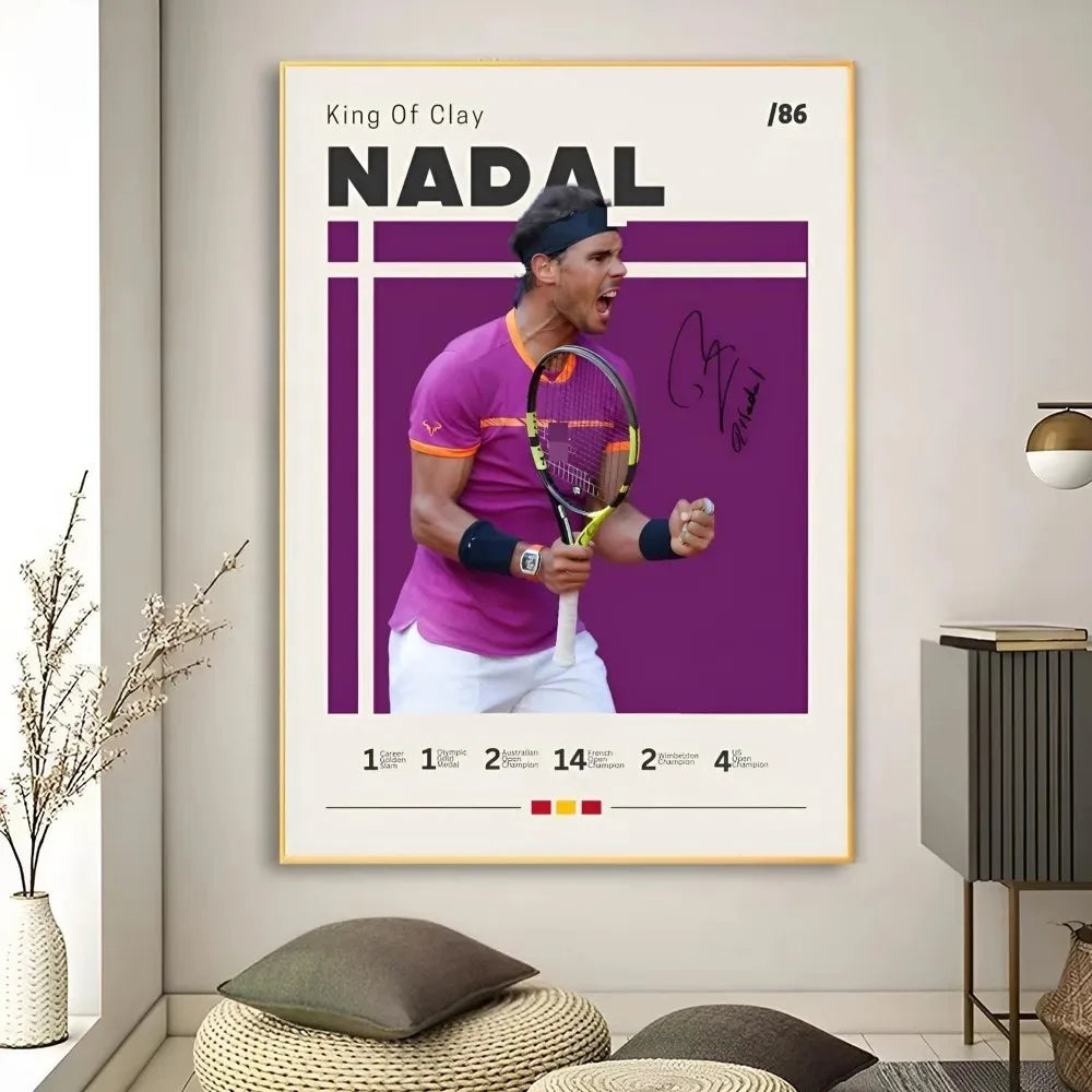 Rafael Nadal Tennis Minimalist Poster – Aesthetic Wall Decor