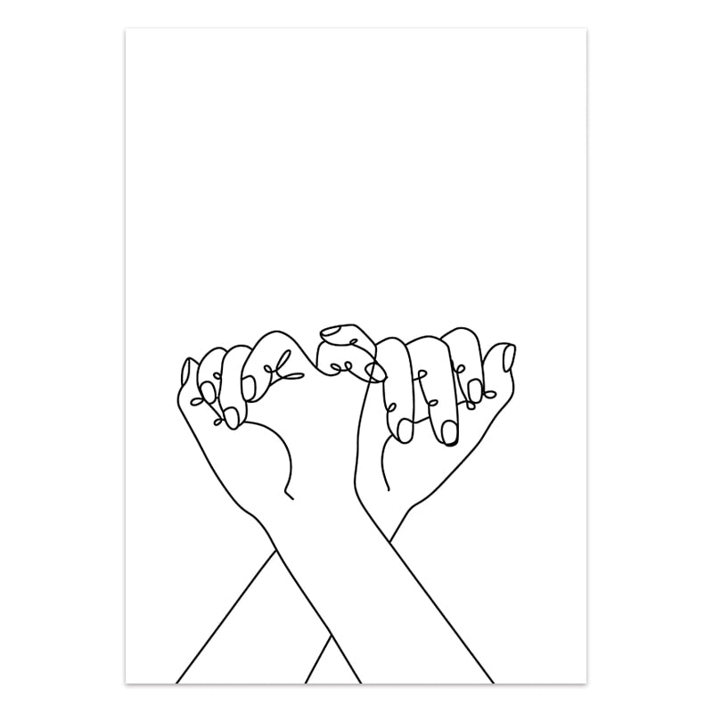 Hand Pinky Love Minimalist Poster