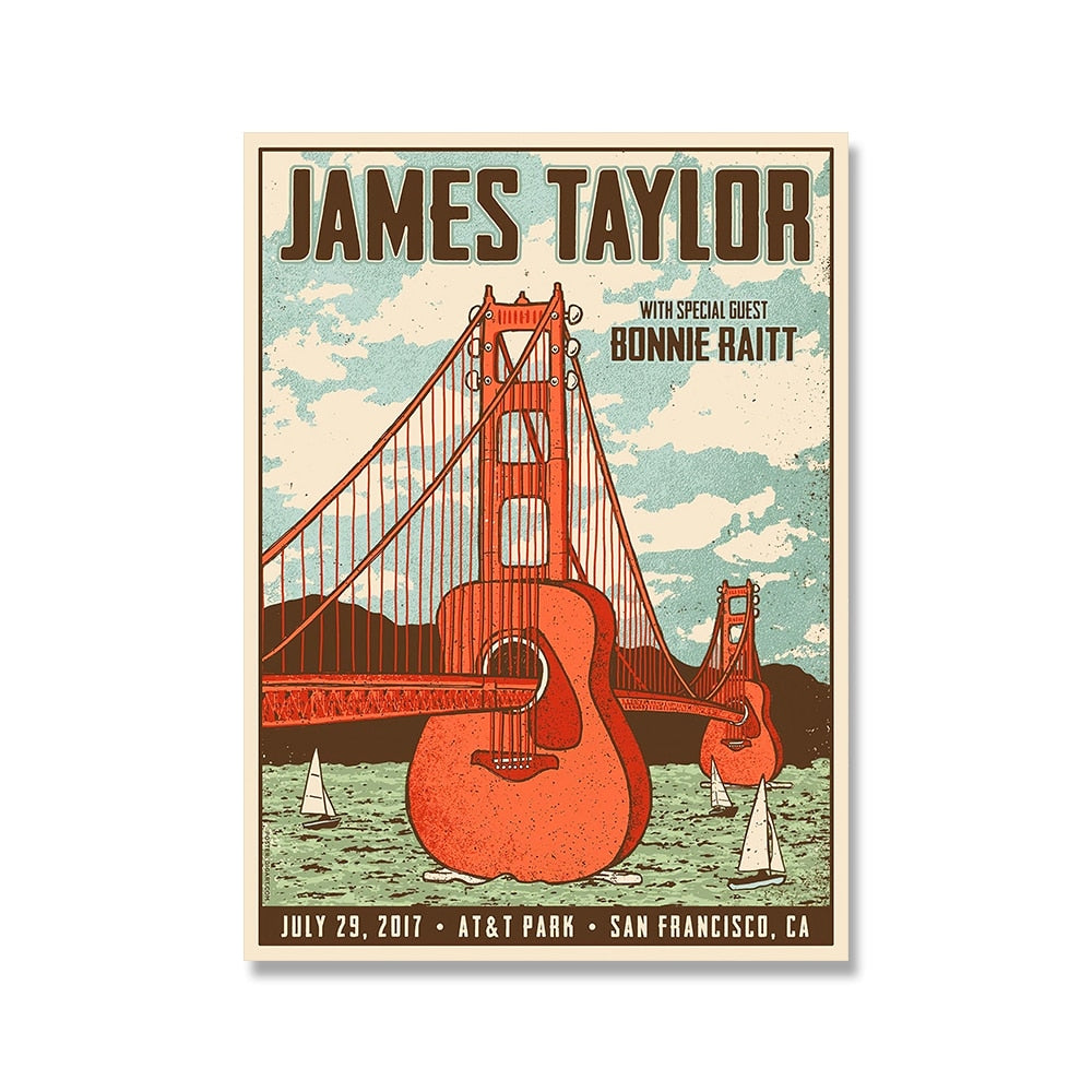 James Taylor Concert Rock Poster