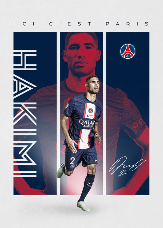 Achraf Hakimi Soccer Football Star Poster