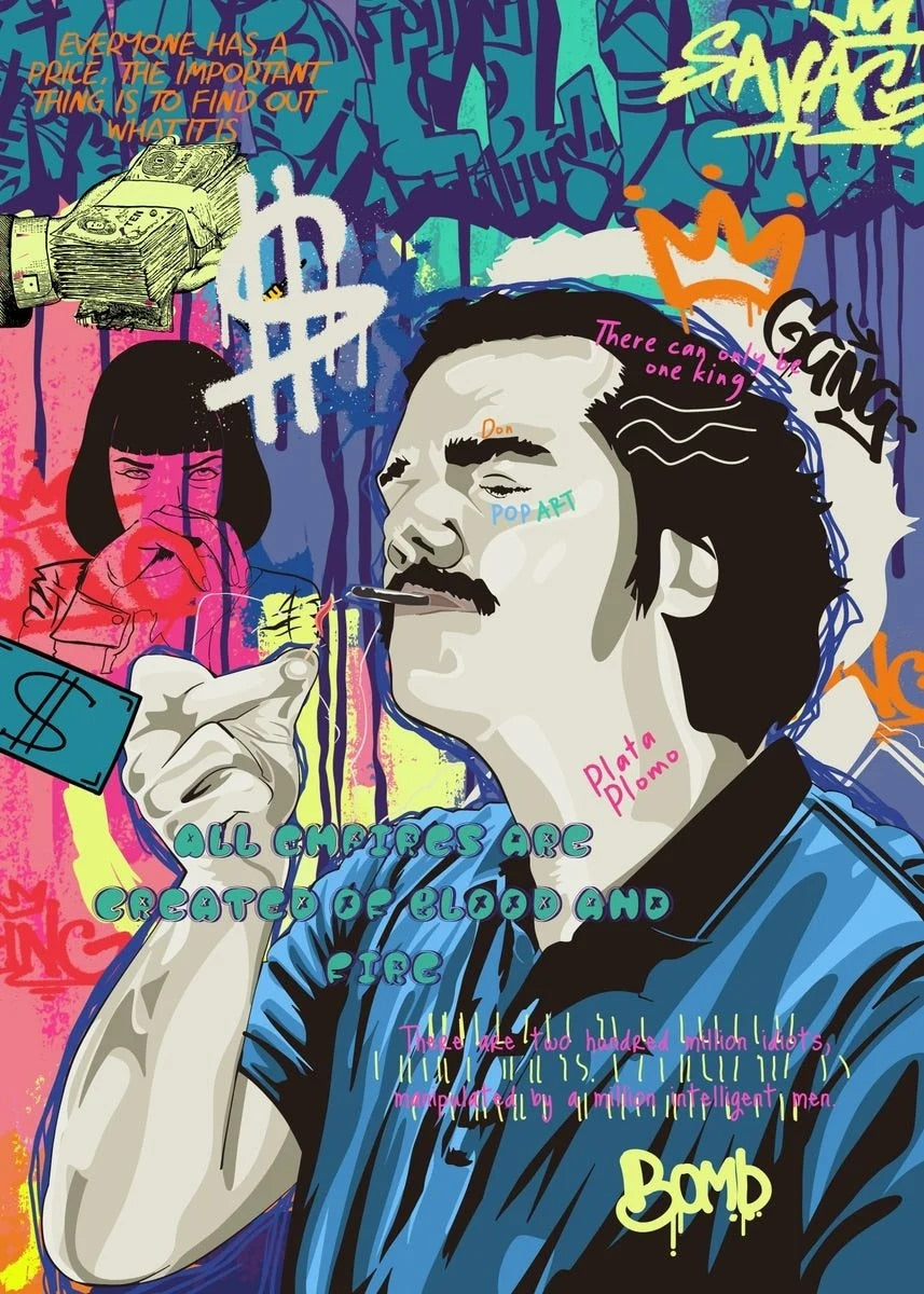 Pablo Escobar Narcos Graffiti Poster – Aesthetic Wall Decor