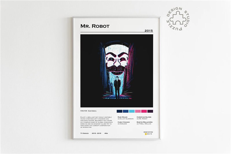 Mr. Robot Minimalist Wall Art Poster – Aesthetic Wall Decor